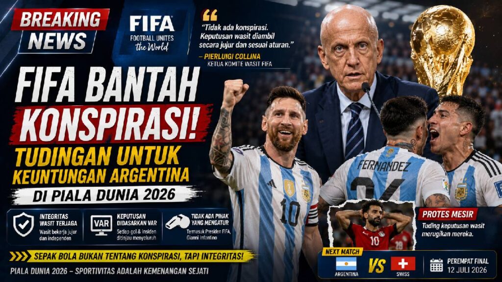 FIFA Tegaskan Tidak Ada Konspirasi, Bantah Tudingan Menguntungkan Argentina di Piala Dunia 2026