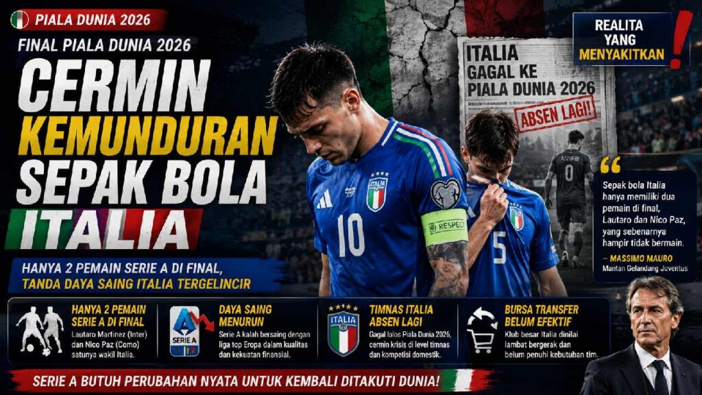 Final Piala Dunia 2026 Dinilai Menjadi Cermin Kemunduran Sepak Bola Italia