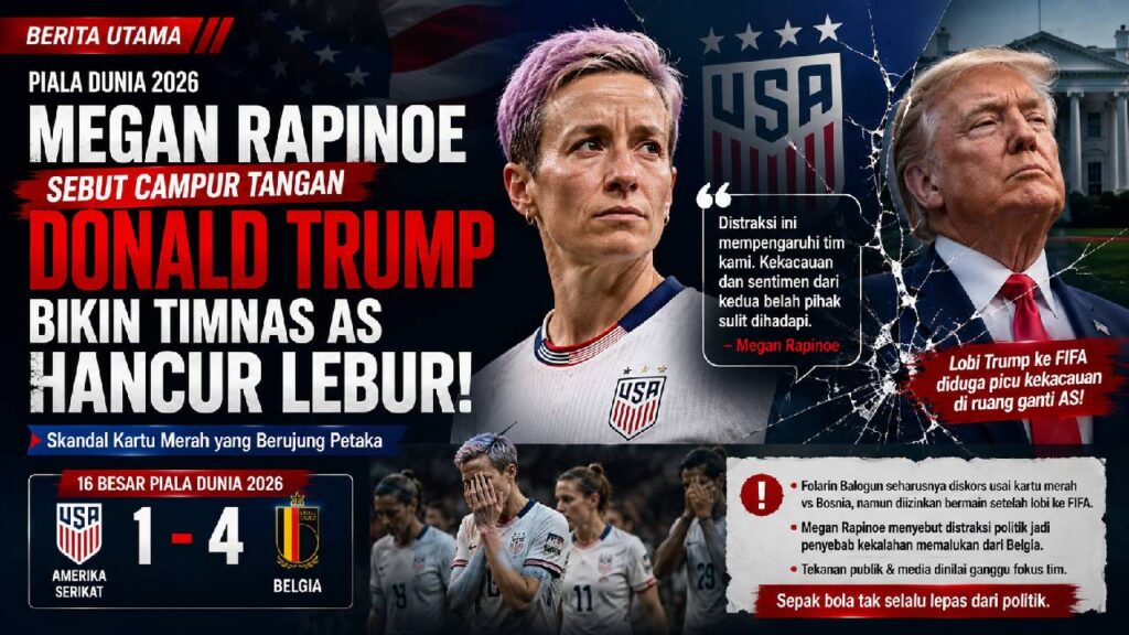 Megan Rapinoe Soroti Campur Tangan Donald Trump Usai AS Tersingkir di Piala Dunia 2026