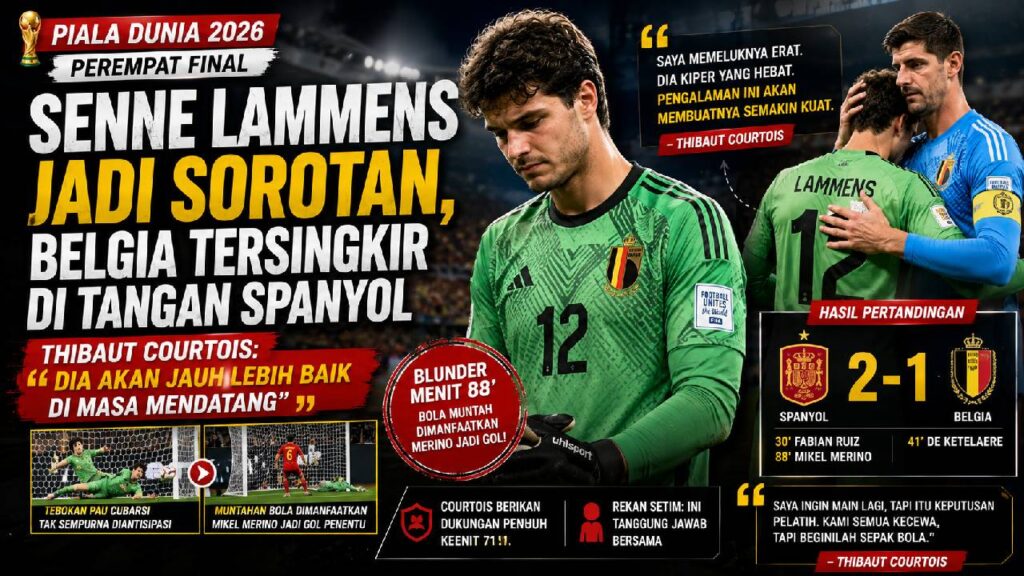 Senne Lammens Disorot usai Belgia Tersingkir, Courtois Pilih Memberikan Dukungan