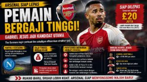 Arsenal Siap Pangkas Beban Gaji, Gabriel Jesus Jadi Kandidat Utama untuk Dilepas