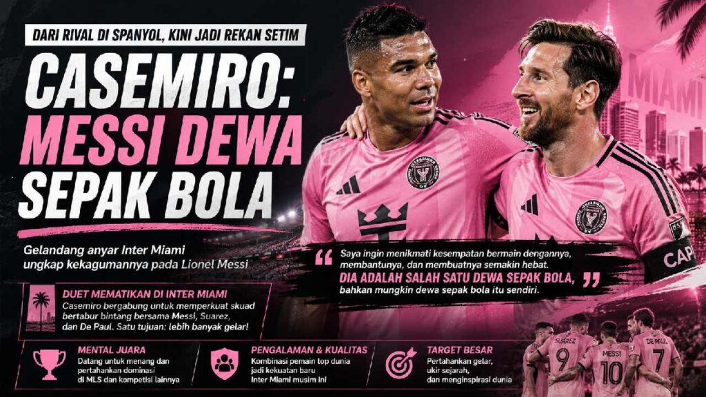 Casemiro Sebut Lionel Messi Dewa Sepak Bola, Inter Miami Makin Bertabur Bintang