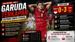 Hasil Piala AFF 2026: Timnas Indonesia Tumbang 0-3 dari Vietnam, Peluang ke Semifinal Kian Berat