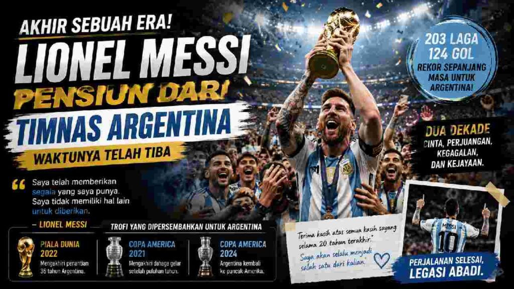 Lionel Messi Pensiun dari Timnas Argentina, Akhiri Perjalanan Dua Dekade