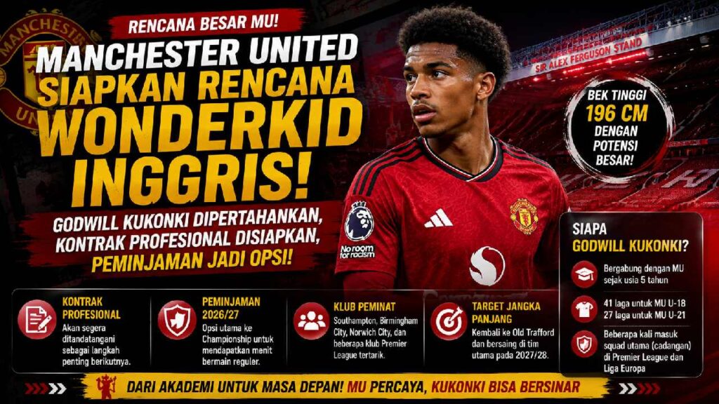 Manchester United Siapkan Rencana Besar untuk Godwill Kukonki, Peminjaman Jadi Opsi