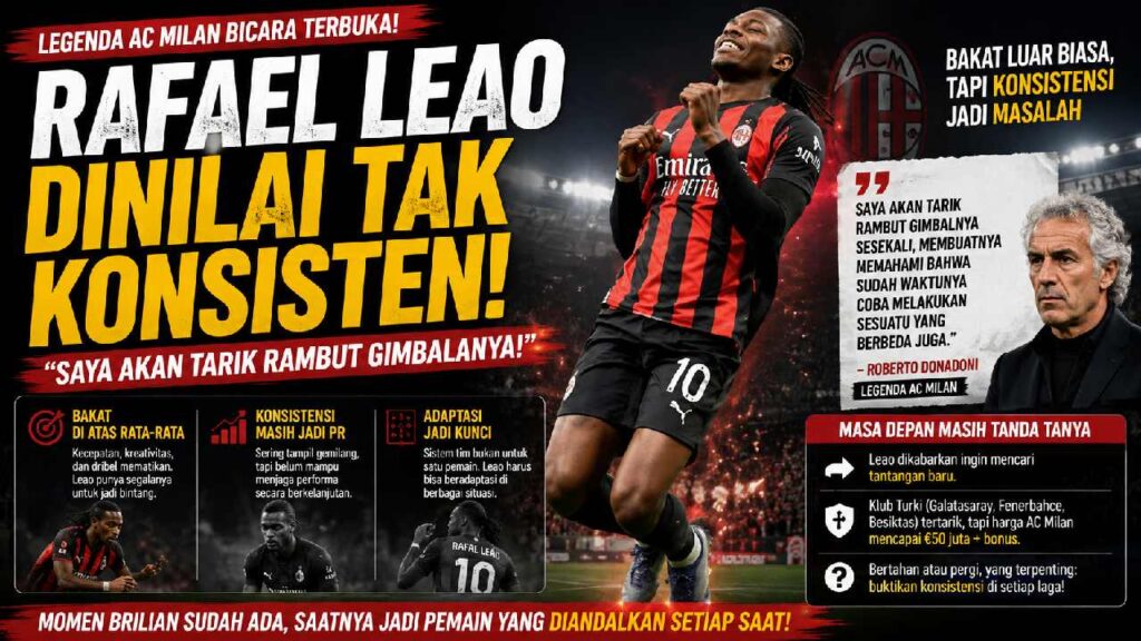 Rafael Leao Disorot Legenda AC Milan, Konsistensi Jadi Tantangan Terbesarnya