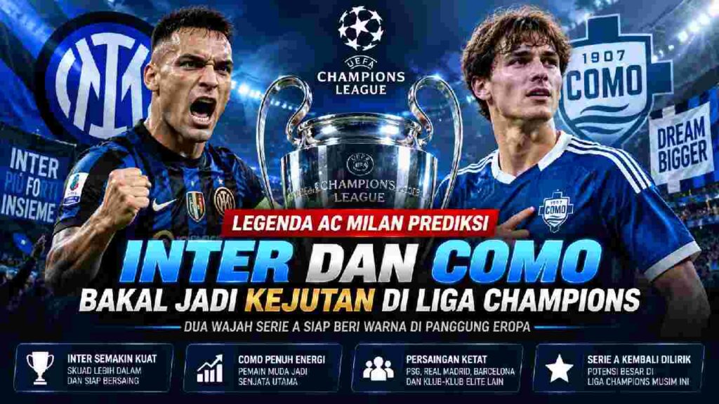 Inter Milan dan Como Diprediksi Jadi Kejutan Italia di Liga Champions