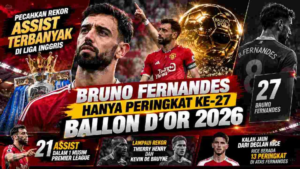 Bruno Fernandes Pecahkan Rekor Assist, tetapi Hanya Peringkat 27 Ballon d’Or 2026
